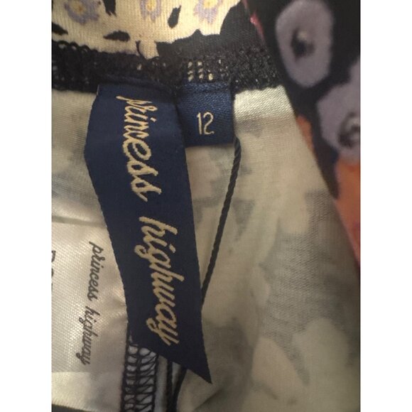 Princess Highway Size 8 Organic Cotton Floral Natalie Navy Flared Pant NWT - Picture 3 of 13